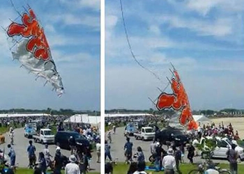 700-килограммовый воздушный змей упал в толпу японцев