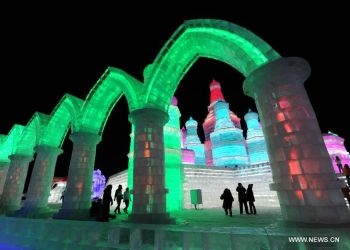 Фестиваль ледяных и снежных скульптур открылся в Харбине