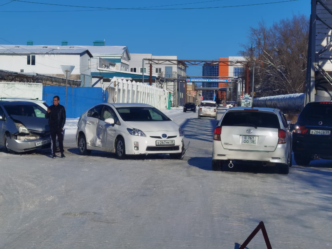 Массовая авария в Благовещенске перегородила перекресток