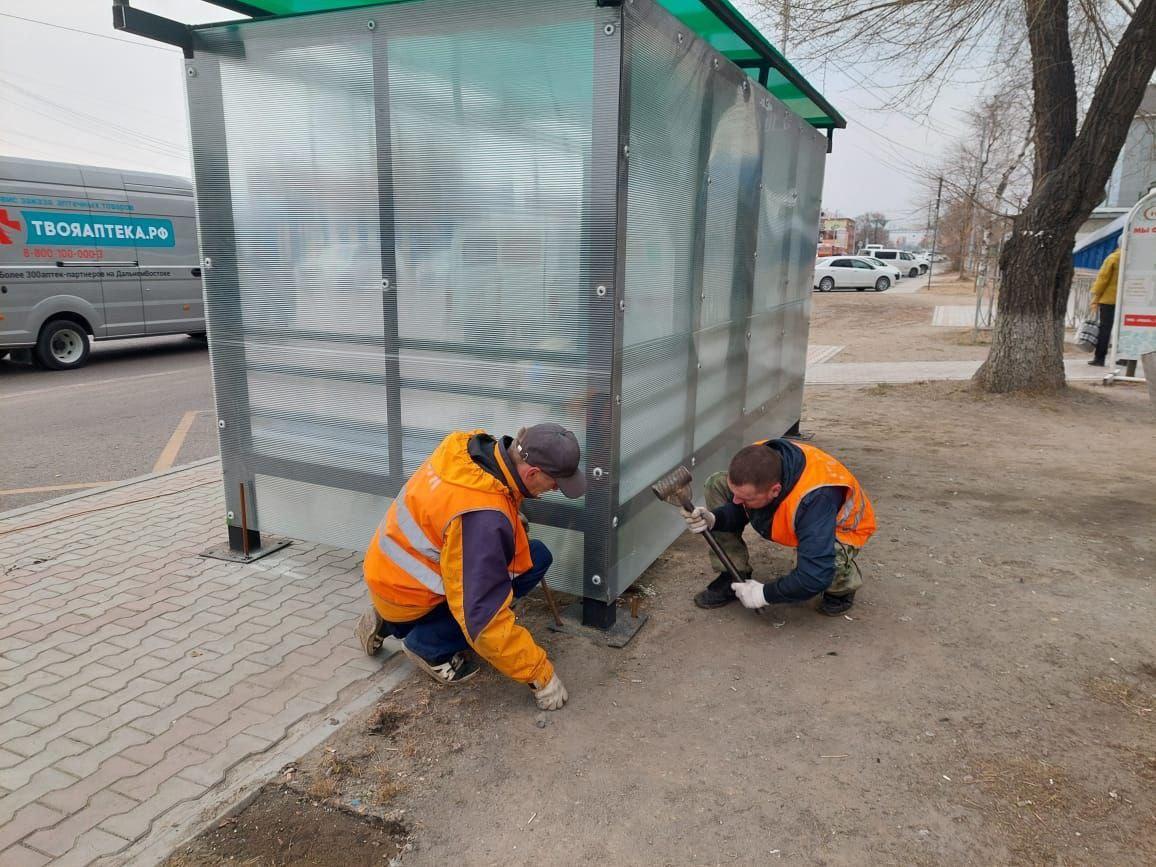 В Благовещенске в районе ВДНХ установили автобусную остановку | 12.04.2023  | Благовещенск - БезФормата