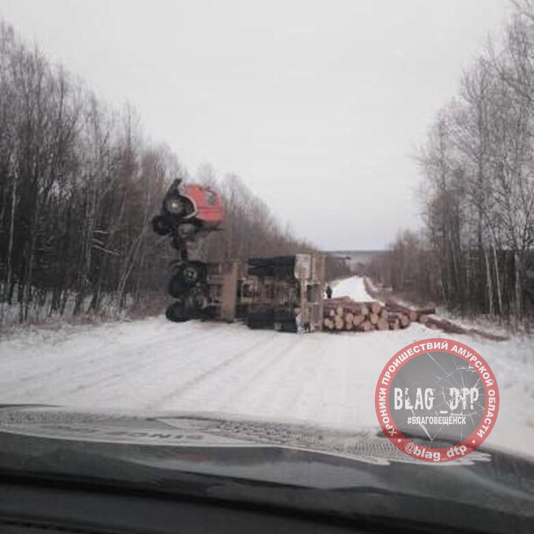 В Селемджинском районе грузовик встал «на дыбы»