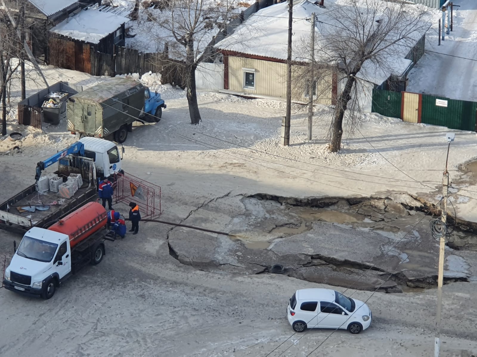 В Благовещенске произошел порыв на водоводе по улице Кузнечной