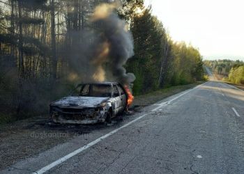 Соцсети: в Зейском районе на трассе сгорела легковушка