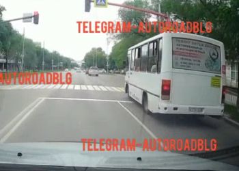 В Благовещенске маршрутный автобус проехал на «красный»