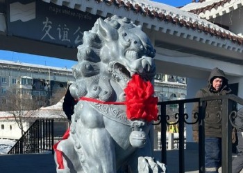 В благовещенском парке Дружбы появились китайские львы