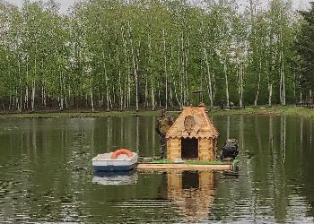 Новый домик для лебедей создали умельцы в Ивановке