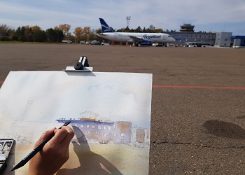 Картины с видами аэропорта Благовещенска появятся на открытках