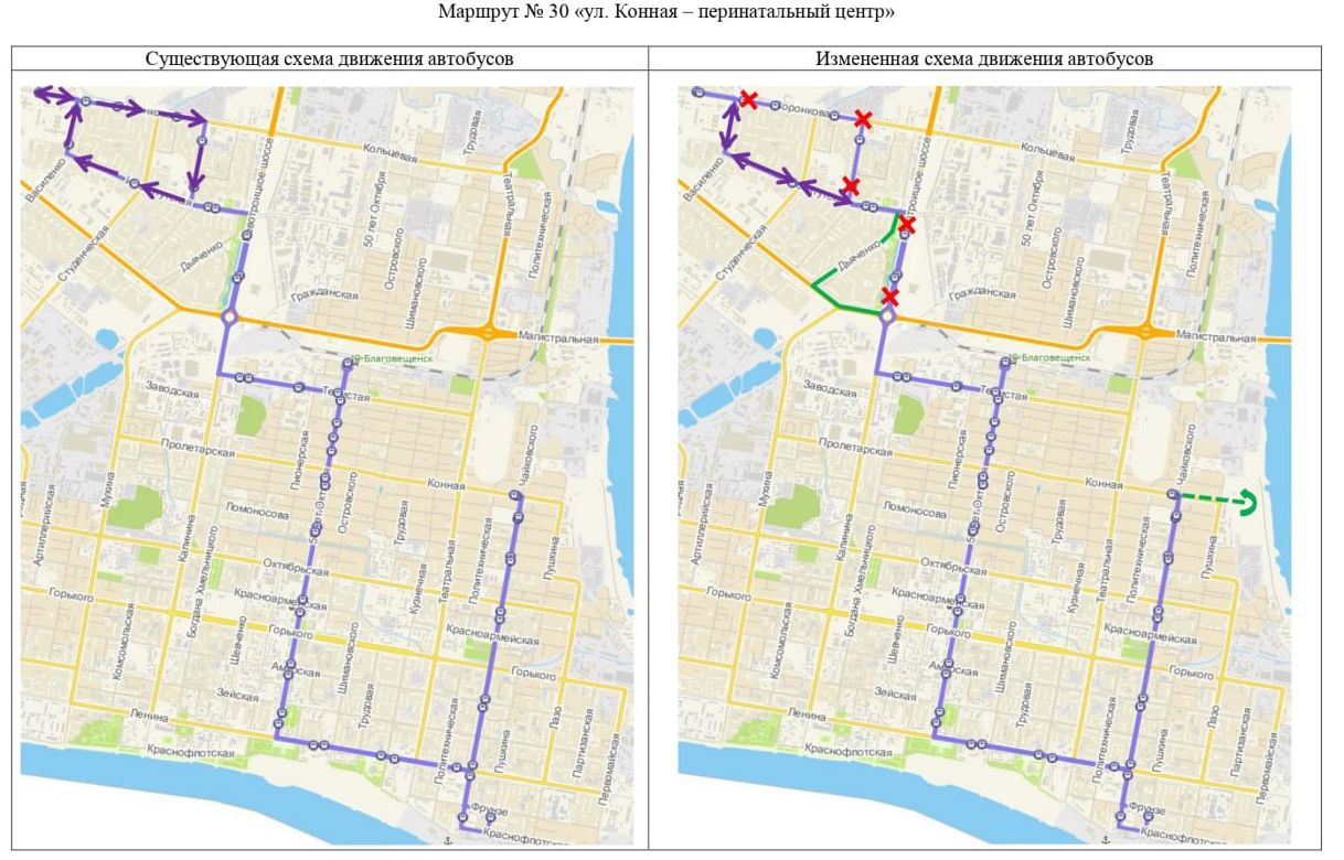 Автобусы в Благовещенске вышли на линии по обновленным схемам