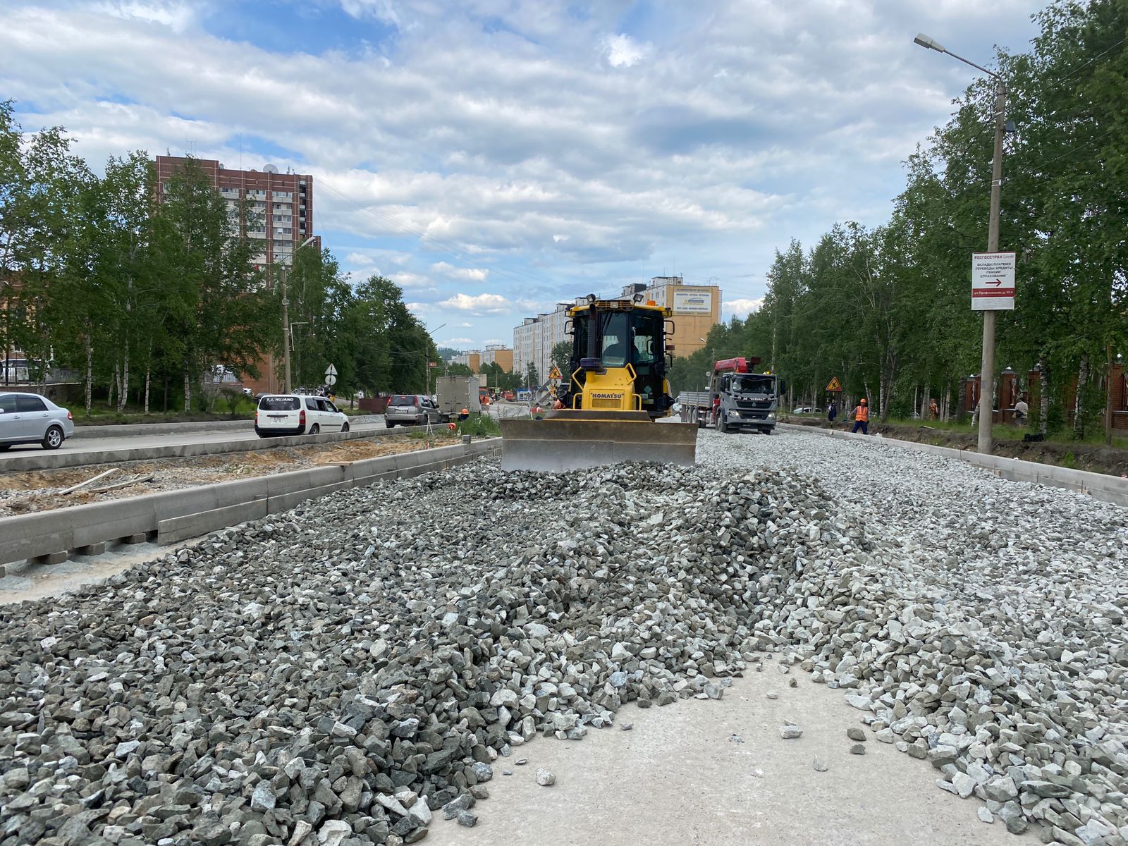 В Тынде укладывают верхний слой асфальта на Красной Пресне