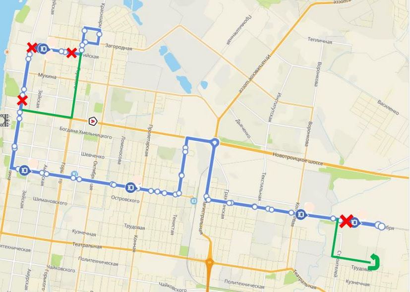 Схема движения 25 автобуса благовещенск